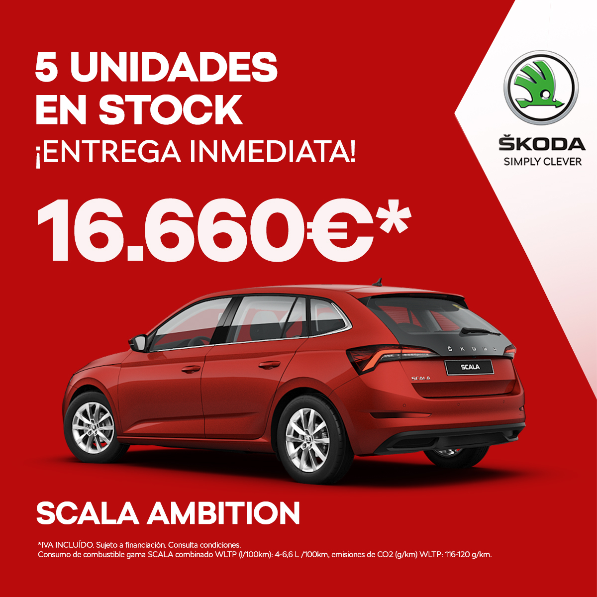 Škoda Scala Ambition por solo 16.660€*.